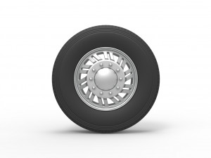 Front custom wheel of semi truck Version 11 Scale 1 to 25 3D-Druckmodell