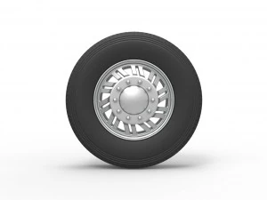 Front custom wheel of semi truck Version 11 Scale 1 to 25 3D Print Model