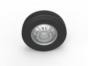 Front custom wheel of semi truck Version 11 Scale 1 to 25 3D-Druckmodell