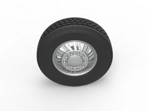 Front custom wheel of semi truck Version 11 Scale 1 to 25 3D Print Model