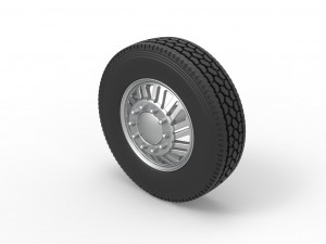 Front custom wheel of semi truck Version 11 Scale 1 to 25 3D-Druckmodell