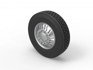 Front custom wheel of semi truck Version 11 Scale 1 to 25 3D Print Model