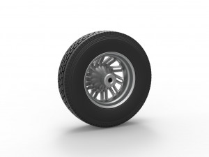 Front custom wheel of semi truck Version 11 Scale 1 to 25 3D-Druckmodell