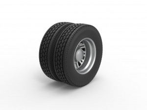 Rear custom wheel of semi truck Version 11 Scale 1 to 25 3D-printmodel