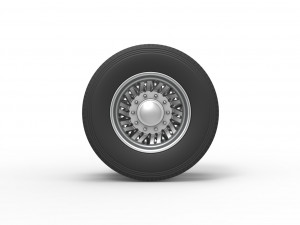 Rear custom wheel of semi truck Version 11 Scale 1 to 25 3D-printmodel