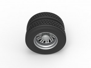 Rear custom wheel of semi truck Version 11 Scale 1 to 25 3D-printmodel