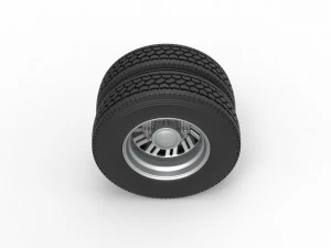 Rear custom wheel of semi truck Version 11 Scale 1 to 25 3D Print Model