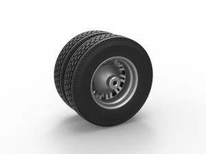 Rear custom wheel of semi truck Version 11 Scale 1 to 25 3D-printmodel