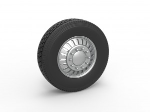 Front custom wheel of semi truck Version 12 Scale 1 to 25 3D Print Model