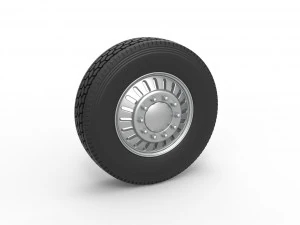 Ruota anteriore personalizzata del semirimorchio Versione 12 Scala da 1 a 25 Modello di stampa 3D