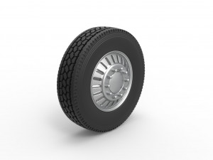 Front custom wheel of semi truck Version 12 Scale 1 to 25 Modelo de impresión 3D