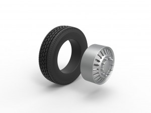 Front custom wheel of semi truck Version 12 Scale 1 to 25 Modelo de impresión 3D