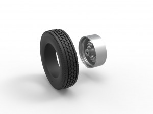 Front custom wheel of semi truck Version 12 Scale 1 to 25 Modelo de impresión 3D