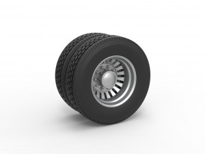 Rear custom wheel of semi truck Version 12 Scale 1 to 25 3Dプリントモデル