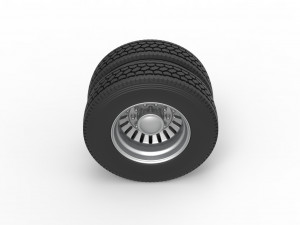 Rear custom wheel of semi truck Version 12 Scale 1 to 25 Modèles 3D en vedette