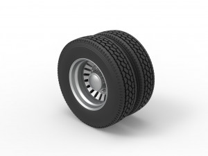 Rear custom wheel of semi truck Version 12 Scale 1 to 25 Modèles 3D en vedette