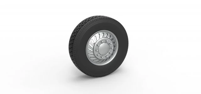 Front custom wheel of semi truck Version 13 Scale 1 to 25 3D Print Model .c4d .max .obj .3ds .fbx .stl .blend 