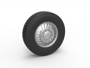 Front custom wheel of semi truck Version 13 Scale 1 to 25 3D Принт Модель