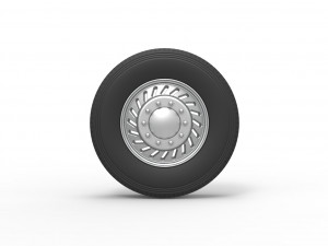 Front custom wheel of semi truck Version 13 Scale 1 to 25 3D-Druckmodell
