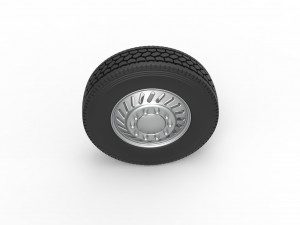 Front custom wheel of semi truck Version 13 Scale 1 to 25 3D-Druckmodell