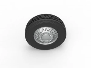 Front custom wheel of semi truck Version 13 Scale 1 to 25 3D Print Model