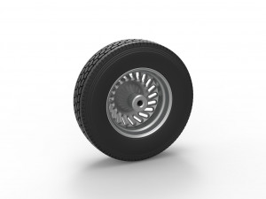Front custom wheel of semi truck Version 13 Scale 1 to 25 3D-Druckmodell