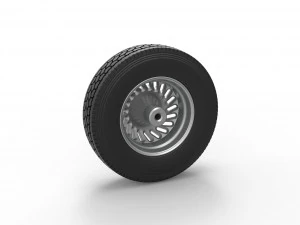 Front custom wheel of semi truck Version 13 Scale 1 to 25 3D Print Model