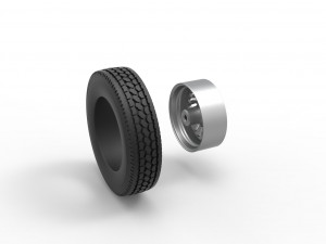 Front custom wheel of semi truck Version 13 Scale 1 to 25 3D-Druckmodell
