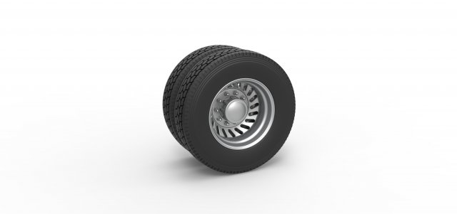 Rear custom wheel of semi truck Version 13 Scale 1 to 25 3D-Druckmodell .c4d .max .obj .3ds .fbx .stl .blend 