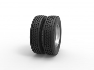 Rear custom wheel of semi truck Version 13 Scale 1 to 25 3D-Druckmodell