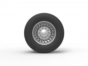 Rear custom wheel of semi truck Version 13 Scale 1 to 25 3D Print Model