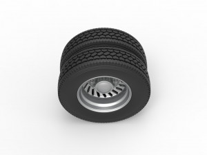 Rear custom wheel of semi truck Version 13 Scale 1 to 25 3D-Druckmodell
