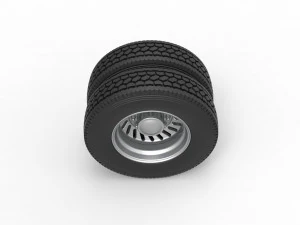 Rear custom wheel of semi truck Version 13 Scale 1 to 25 3D Print Model