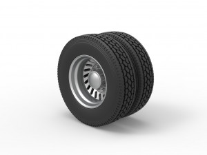 Rear custom wheel of semi truck Version 13 Scale 1 to 25 3D-Druckmodell