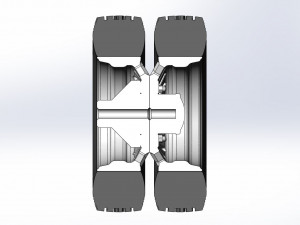 Rear custom wheel of semi truck Version 13 Scale 1 to 25 3D-Druckmodell