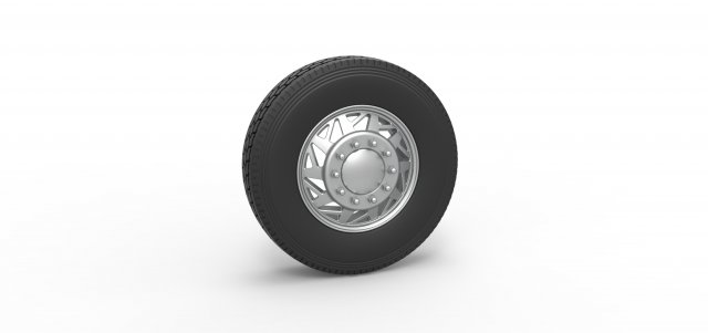 Front custom wheel of semi truck Version 14 Scale 1 to 25 3D Print Model .c4d .max .obj .3ds .fbx .stl .blend