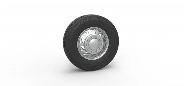 Front custom wheel of semi truck Version 14 Scale 1 to 25 3D Print Model .c4d .max .obj .3ds .fbx .stl .blend 