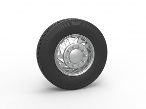 Front custom wheel of semi truck Version 14 Scale 1 to 25 Modèles 3D en vedette
