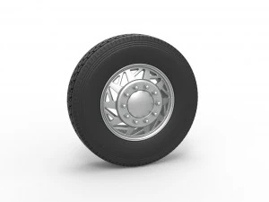 Ruota anteriore personalizzata del semirimorchio Versione 14 Scala da 1 a 25 Modello di stampa 3D