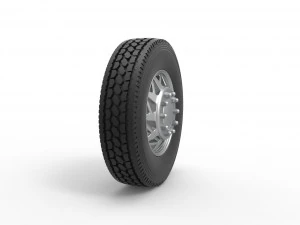 Front custom wheel of semi truck Version 14 Scale 1 to 25 3D Print Model