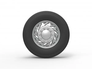 Front custom wheel of semi truck Version 14 Scale 1 to 25 3D Print Model