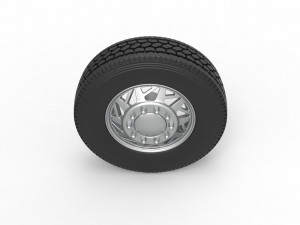 Front custom wheel of semi truck Version 14 Scale 1 to 25 3D Print Model