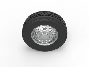 Front custom wheel of semi truck Version 14 Scale 1 to 25 3D Print Model