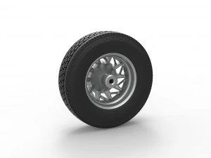 Front custom wheel of semi truck Version 14 Scale 1 to 25 3D Print Model
