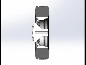 Front custom wheel of semi truck Version 14 Scale 1 to 25 3D Print Model