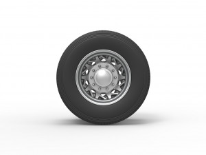 Rear custom wheel of semi truck Version 14 Scale 1 to 25 3D Baskı Modeli