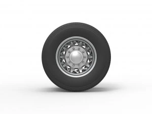 Rear custom wheel of semi truck Version 14 Scale 1 to 25 3D Print Model