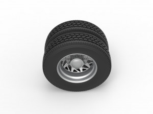 Rear custom wheel of semi truck Version 14 Scale 1 to 25 3D Baskı Modeli