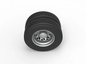 Rear custom wheel of semi truck Version 14 Scale 1 to 25 3D Print Model