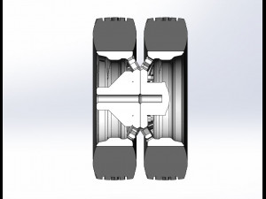 Rear custom wheel of semi truck Version 14 Scale 1 to 25 3D Baskı Modeli